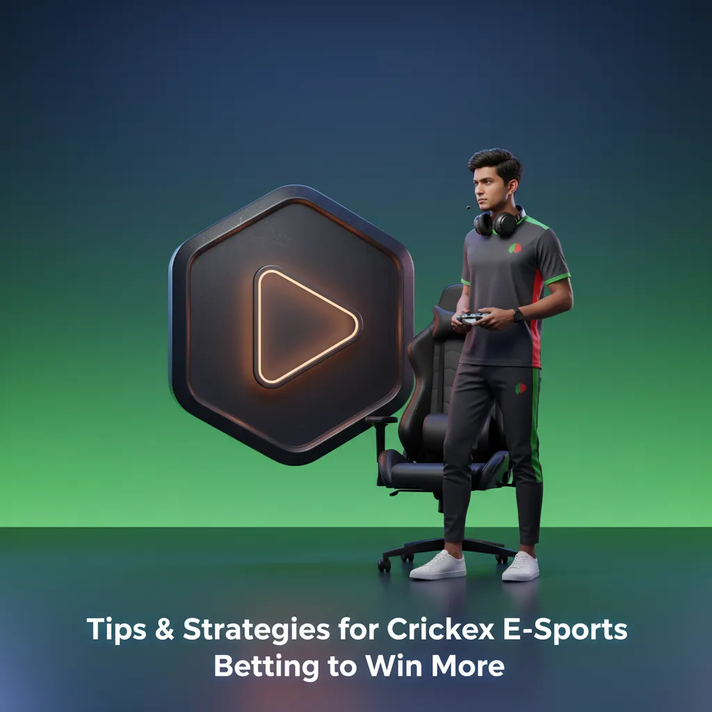 Crickex esports betting guide infographic: managing your bankroll, selecting key titles, analyzing maps and form, monitoring live odds, H2H stats, historical records, and tournament schedules.